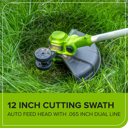 24V 12" Cordless Battery String Trimmer/Edger and 320CFM Leaf Blower Combo Kit w/ 2.0Ah Battery and Charger