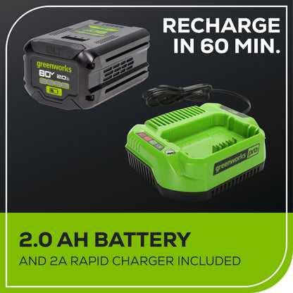 REFURBISHED 80V 17" Brushless String Trimmer: 2.0 Ah Battery and Charger
