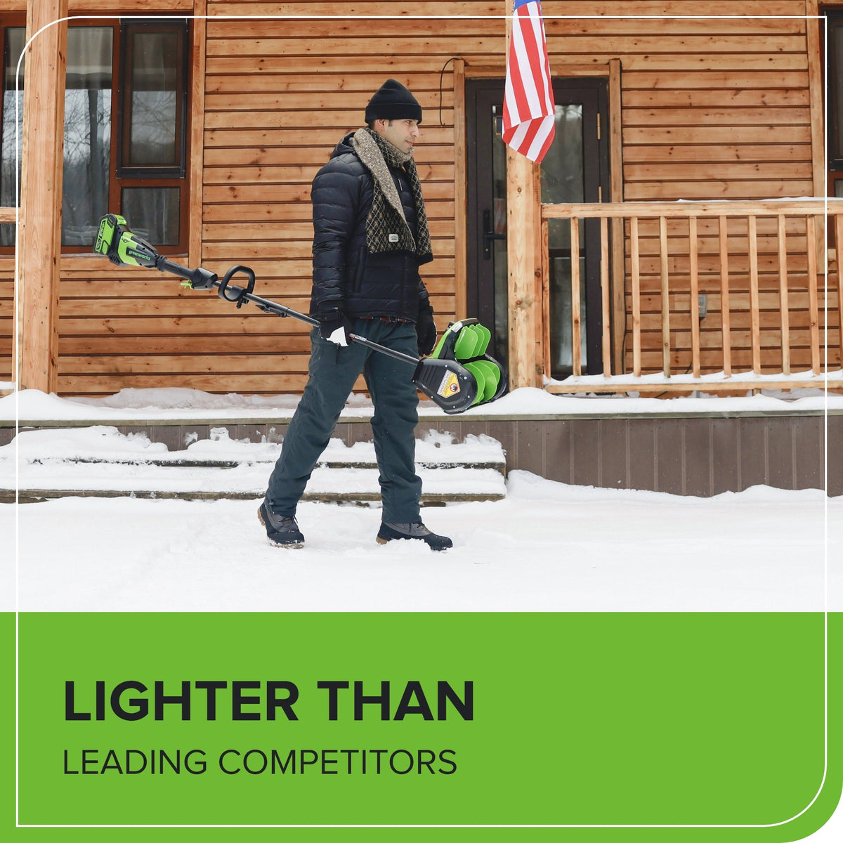 40V 12" Cordless Battery LED Snow Shovel, Directional Vanes: 4.0 Ah Battery and Charger