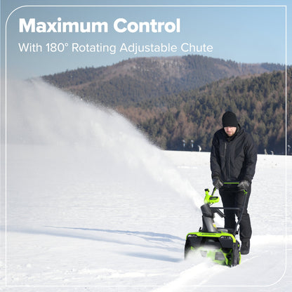 40V 20" Cordless Battery Snow Blower: 5.0 Ah Battery and Charger