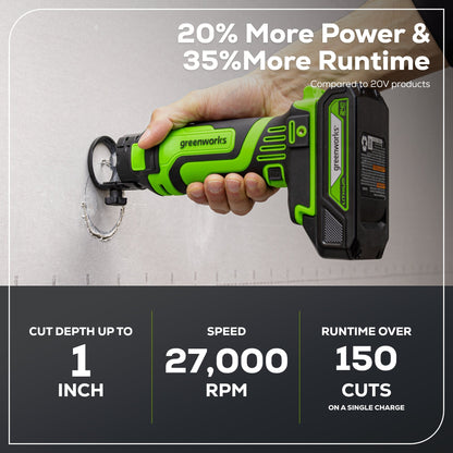 24V Cordless Battery Speed Saw Rotary Tool: 2.0 Ah USB Battery and Charger