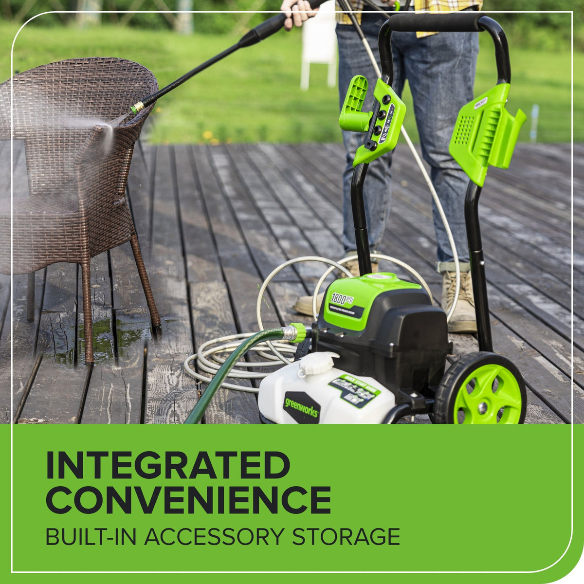 1800 PSI 1.1 GPM Corded Electric Pressure Washer (Open Frame)
