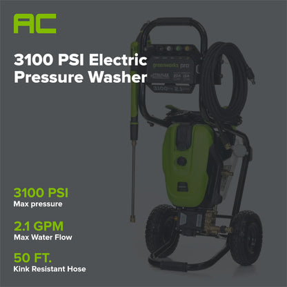3100 PSI 2.1 GPM Cold Water Electric Pressure Washer