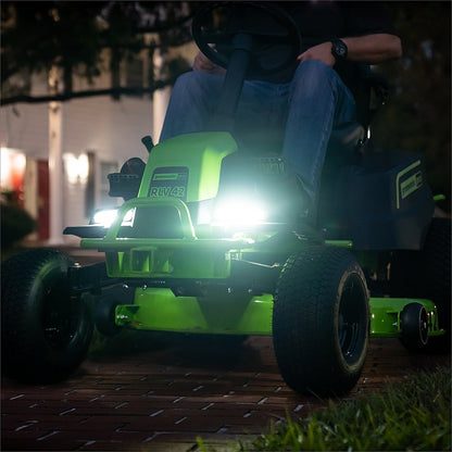 80V 42" Cordless Battery CrossoverT Riding Lawn Mower: (6) 4.0 Ah Batteries and (3) Dual-Port Turbo Chargers