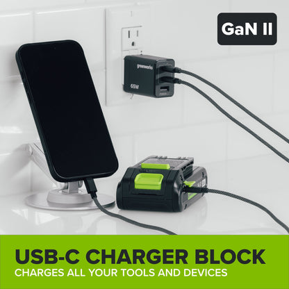 24V PowerAll Charger Set with 65W USB-C Charger Block and (1) 3' 100W USB-C Cable