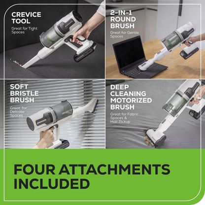 24V Cordless Battery Stick Vacuum & Stand : 4.0 Ah USB-C Battery and Charger