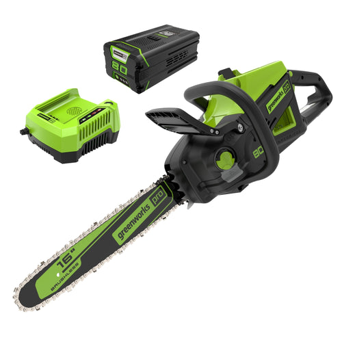 80V 16" 2.0kW Cordless Battery Chainsaw w/ 4.0 Ah Battery & Charger