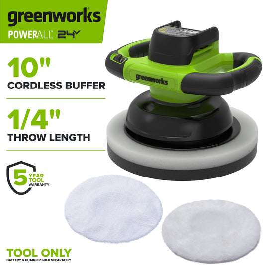 24V 10" Cordless Battery Buffer and Polisher (Tool Only)