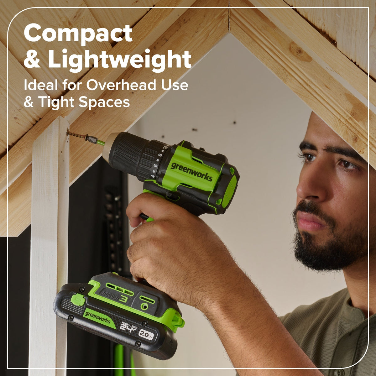 24V Cordless 400 in-lbs Drill/Driver Power Tool 10PC Combo Kit w/ (2) 4.0 Ah and (1) 2.0 Ah USB-C Batteries and Charger