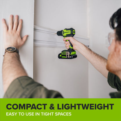24V Cordless 280 in-lbs Drill/Driver Power Tool 5PC Combo Kit: (2) 2.0 Ah USB-C Batteries, 30W USB-C Charger Block, and 3' 100W USB-C Cable
