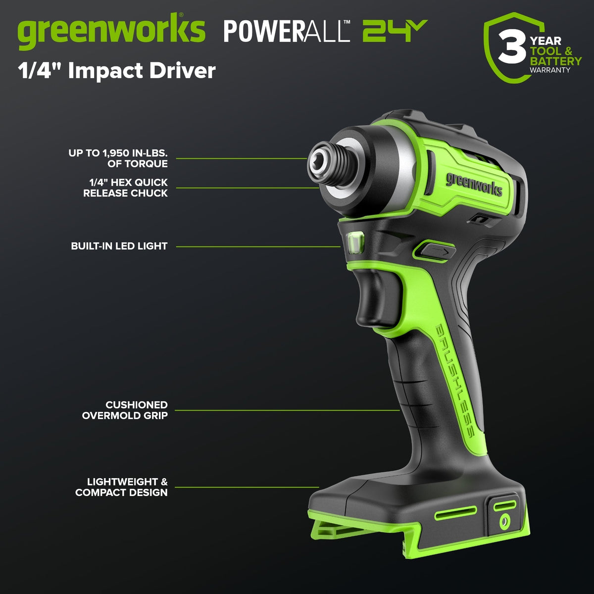 24V Cordless 400 in-lbs Drill/Driver Power Tool 5PC Combo Kit, (1) 4.0 Ah and (1) 2.0 Ah USB-C Batteries and Charger