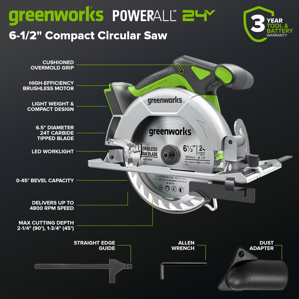 24V Cordless 400 in-lbs Drill/Driver Power Tool 5PC Combo Kit, (1) 4.0 Ah and (1) 2.0 Ah USB-C Batteries and Charger