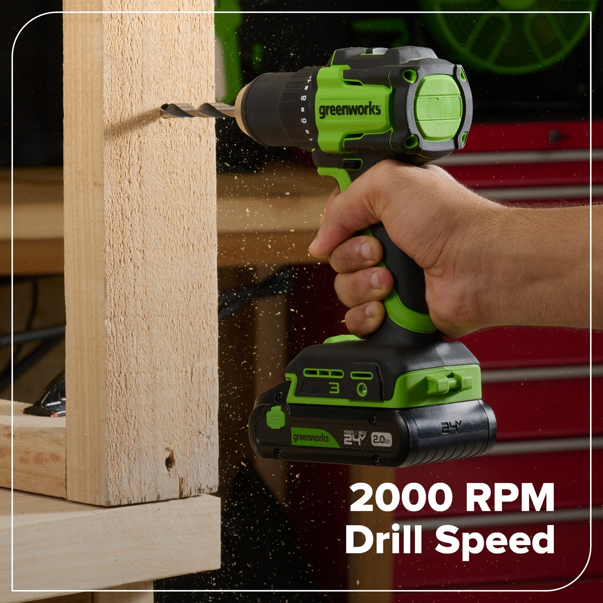 24V Cordless 400 in-lbs Drill/Driver Power Tool 6PC Combo Kit w/ (1) 4.0Ah & (1) 2.0Ah USB-C Batteries and Charger