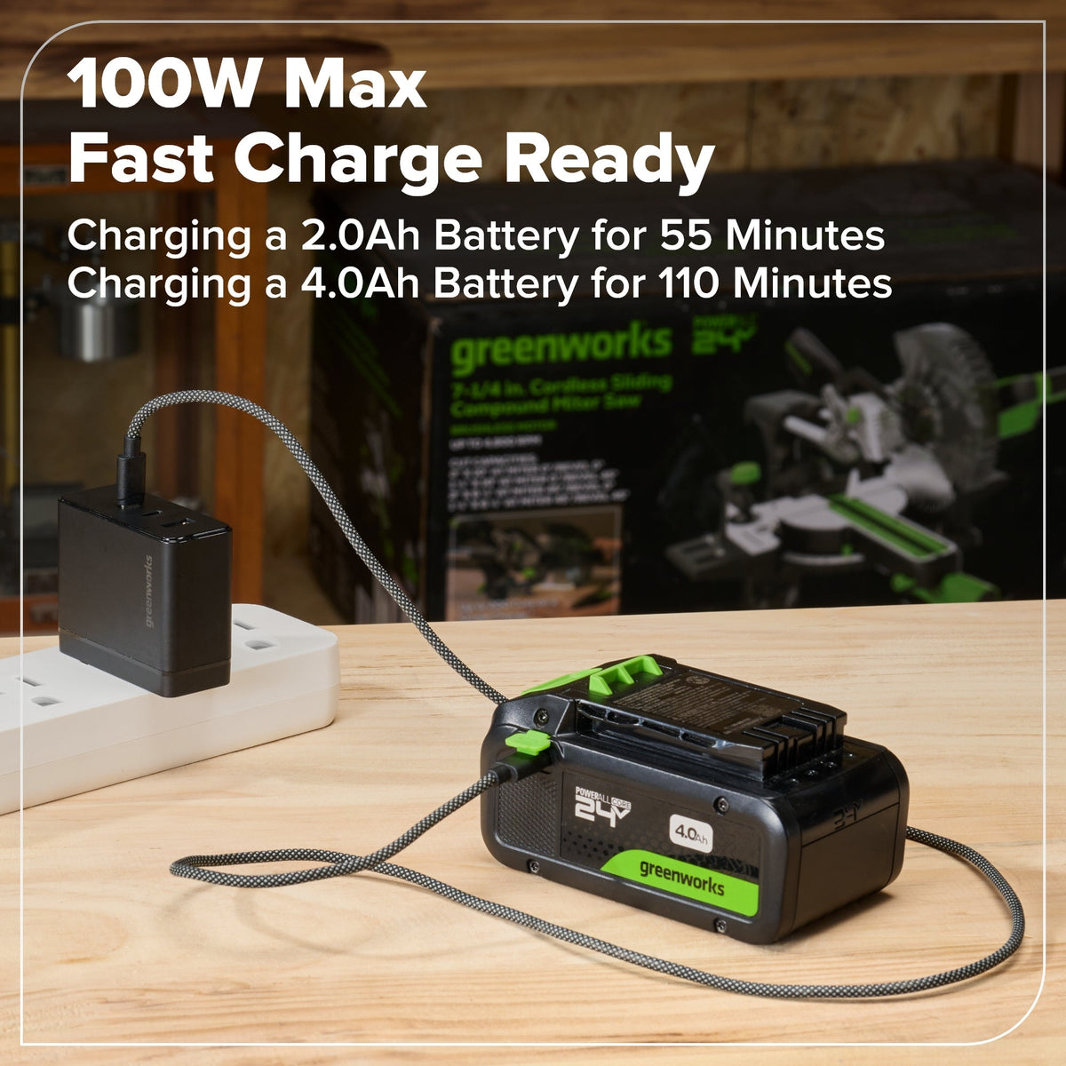 24V Cordless 400 in-lbs Drill/Driver Power Tool 6PC Combo Kit w/ (1) 4.0Ah & (1) 2.0Ah USB-C Batteries and Charger