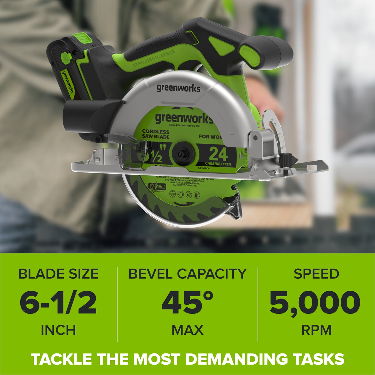 24V Cordless 280 in-lbs Drill/Driver Power Tool 3PC Combo Kit w/ 6-1/2" Circular Saw & 1-1/4" Reciprocating Saw : (2) 2.0Ah USB-C Battery, (2) 30W USB-C Charger, (2) 3' 100W USB-C Cable