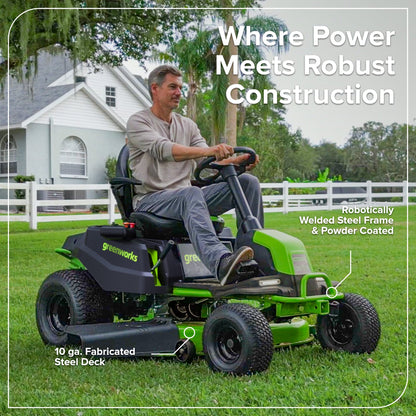80V 42" CrossoverT Riding Lawn Tractor : (4) 6.0 Ah Batteries and 600-Watt Charger, CRT4282
