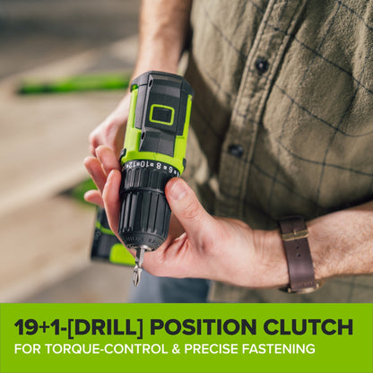 24V PowerAll 3/8" Drill Driver (280 in-lbs) & 6-1/2" Circular Saw (5000 RPM) Combo Kit: (1) 2.0Ah USB-C Battery, (1) 30W USB-C Charger, (1) 3' 100W USB-C Cable