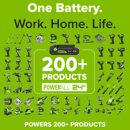 24V PowerAll High Power 8.0 Ah Battery, Rated for 1400W/65A