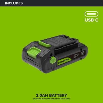 24V PowerAll High Power 2.0 Ah Battery with Bi-Directional 65W USB-C Charging Port