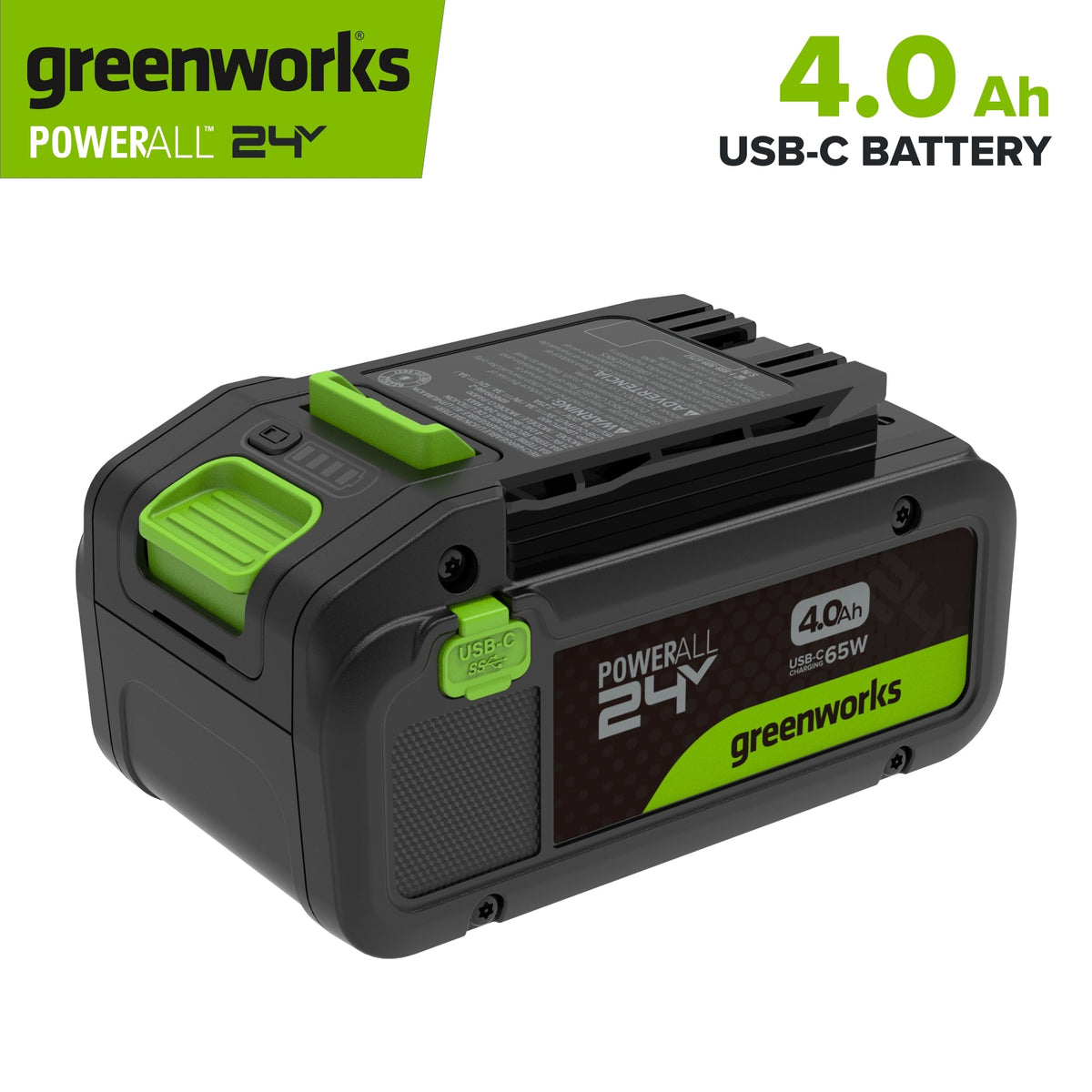 24V PowerAll High Power 4.0 Ah Battery with Bi-Directional 65W USB-C Charging Port