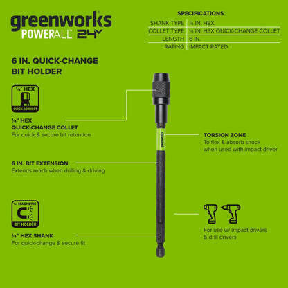 6" Steel Quick Change Extension