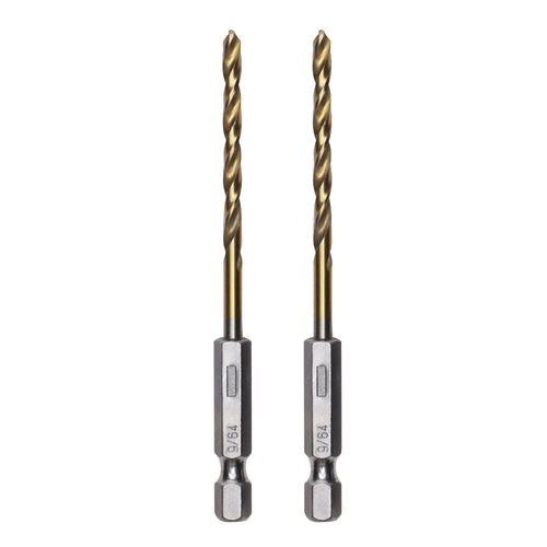Half Ground 2-Piece 9/64-inch Hex Shank Titanium Drill Bit Set