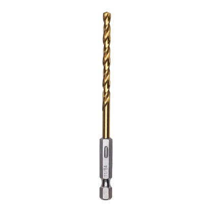 Half Ground 11/64-inch Hex Shank Titanium Drill Bit Set
