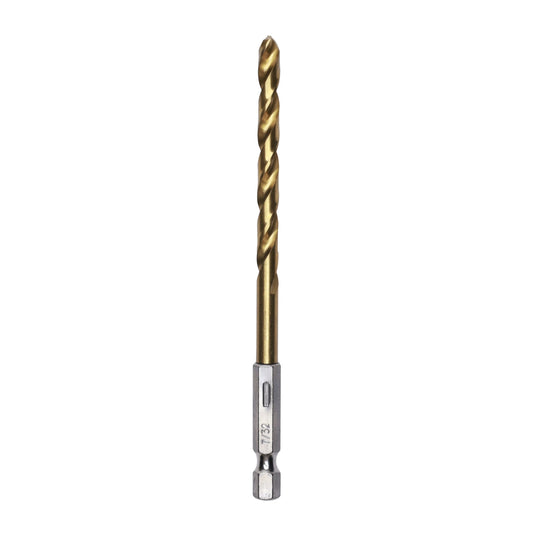 Half Ground 7/32" Hex Shank Titanium Drill Bit