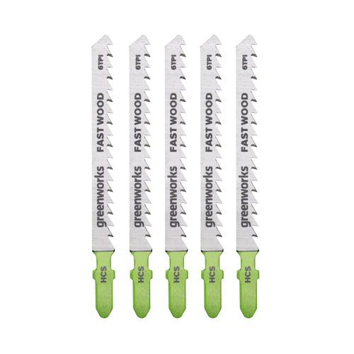 5-PC 4 in. 6 TPI HCS Fast Wood Jigsaw Blade