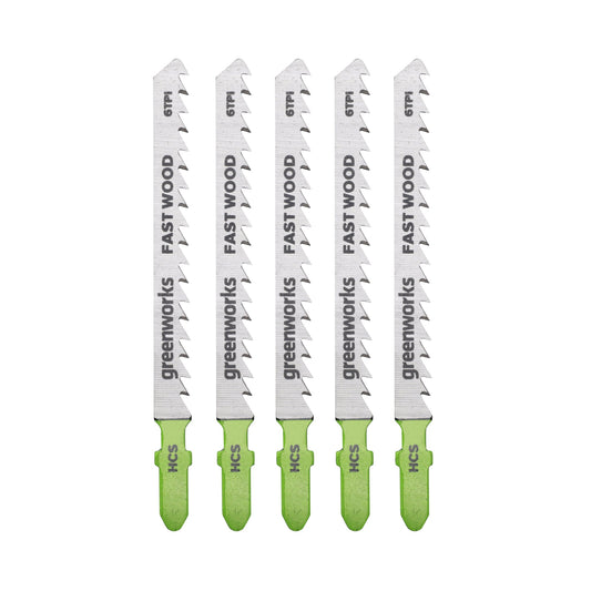 5-PC 4 in. 6 TPI HCS Fast Wood Jigsaw Blade