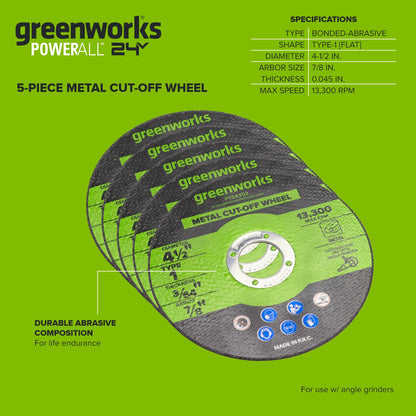 5-Pack of 4-1/2" Turbo-Rim Diamond Wheels, for Use With Angle Grinder, Wet or Dry, for Ceramic Tile or Masonry